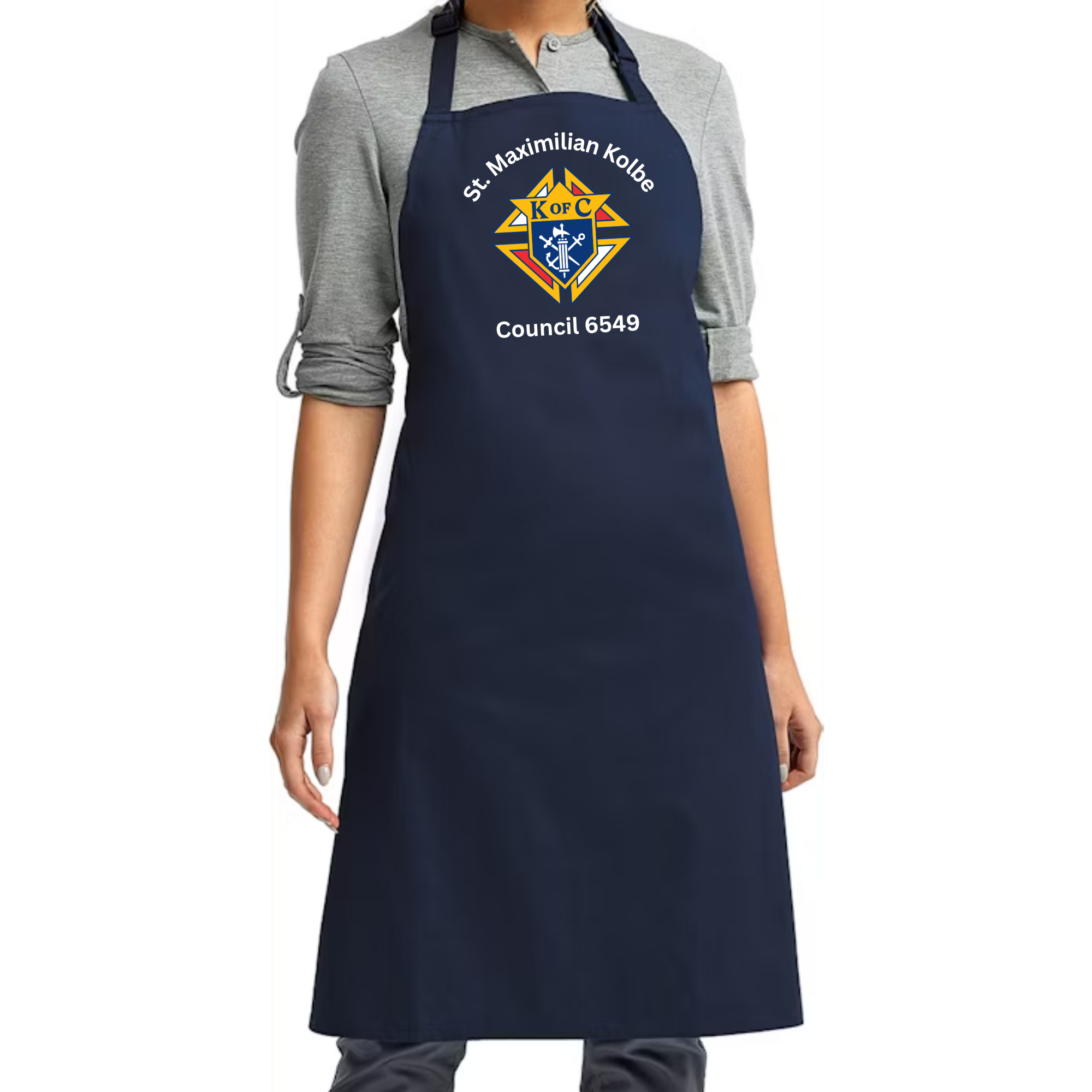 St. Maximilian Navy Blue Bib Apron